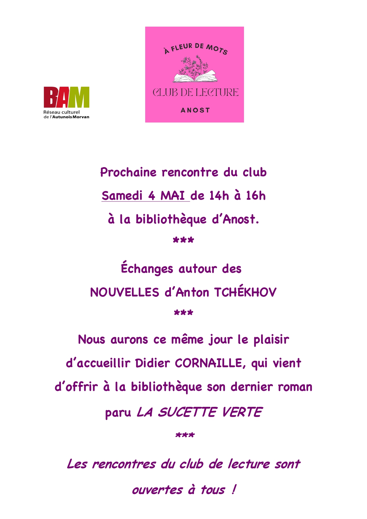 club lecture mai